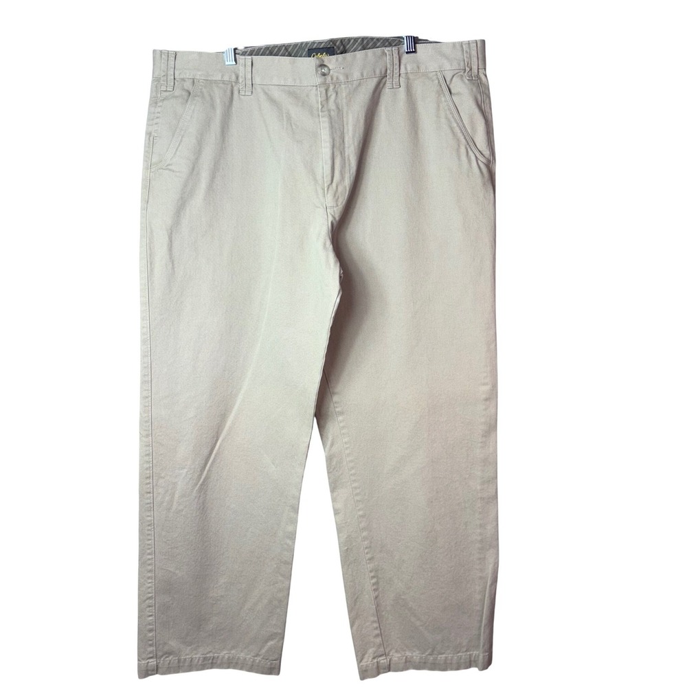 Tan Pants Cabela's Mens Size 42x30 Beige Cotton Blend Chino Golf Work Casual - Picture 2 of 7